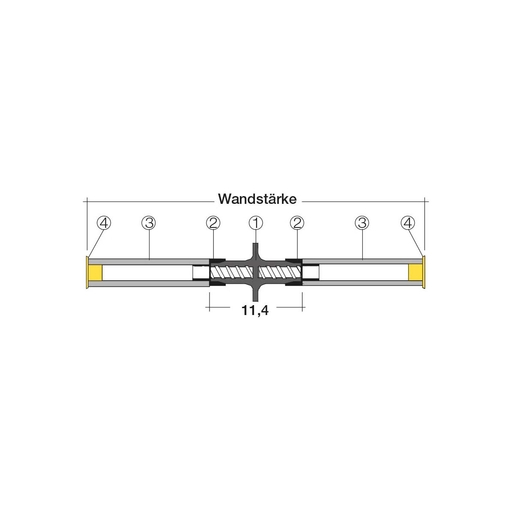 Tie point WSG15 DK22 wall thickness